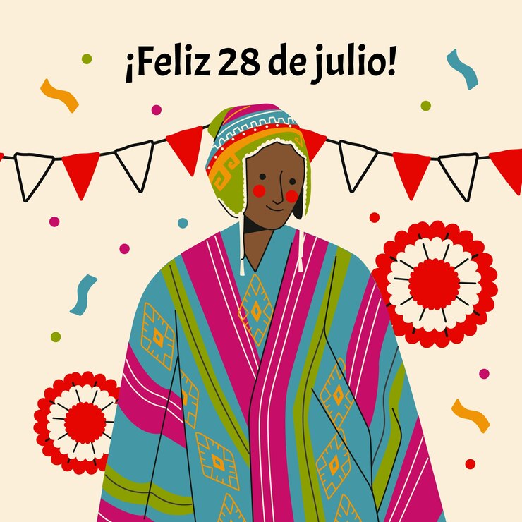 Vector gratuito ilustración plana para celebraciones de fiestas patrias peruanas.
