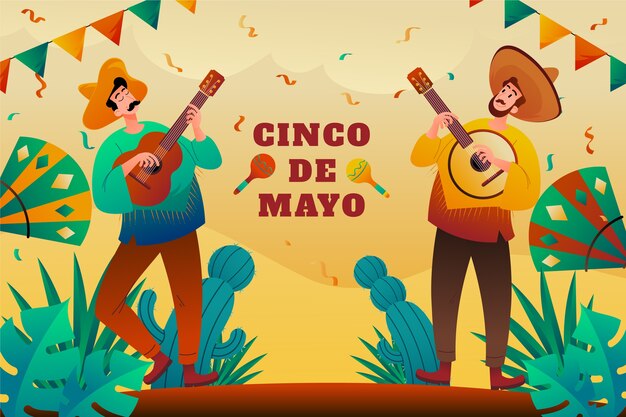 Ilustración plana de cinco de mayo