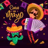 Vector gratuito ilustración plana de cinco de mayo