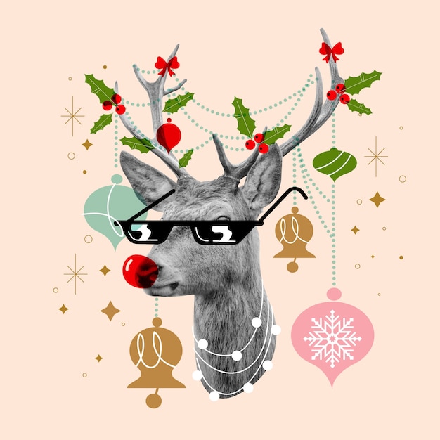 Vector gratuito ilustración plana de collage de navidad