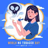 Vector gratuito ilustración plana para la conciencia del día sin tabaco.