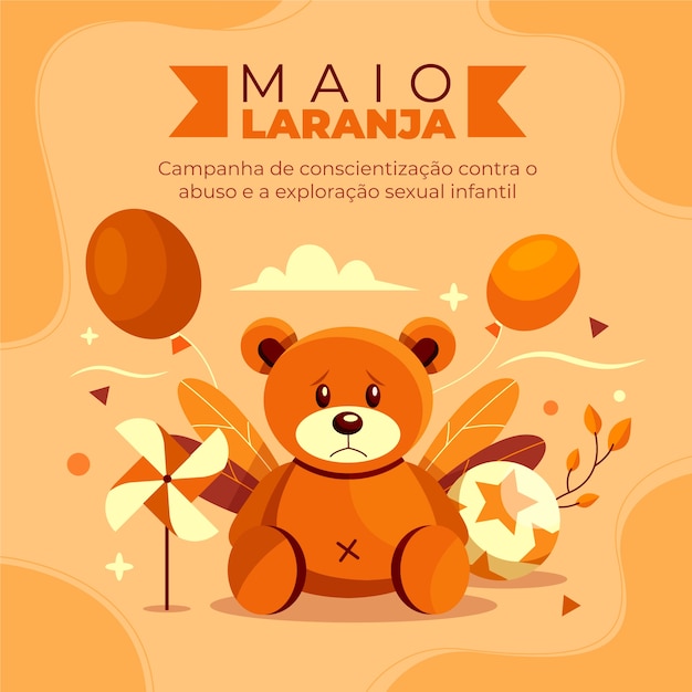 Ilustración plana para la conciencia de maio laranja