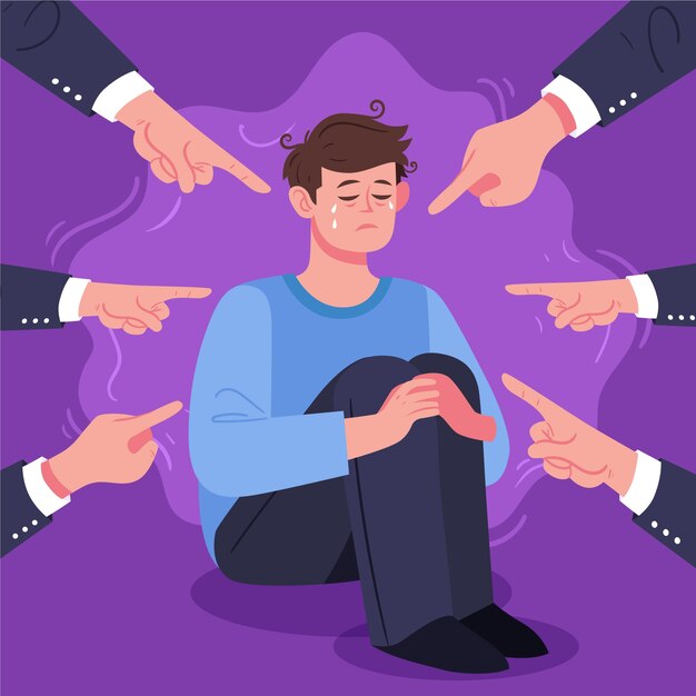 Ilustración plana de culpa / vergüenza