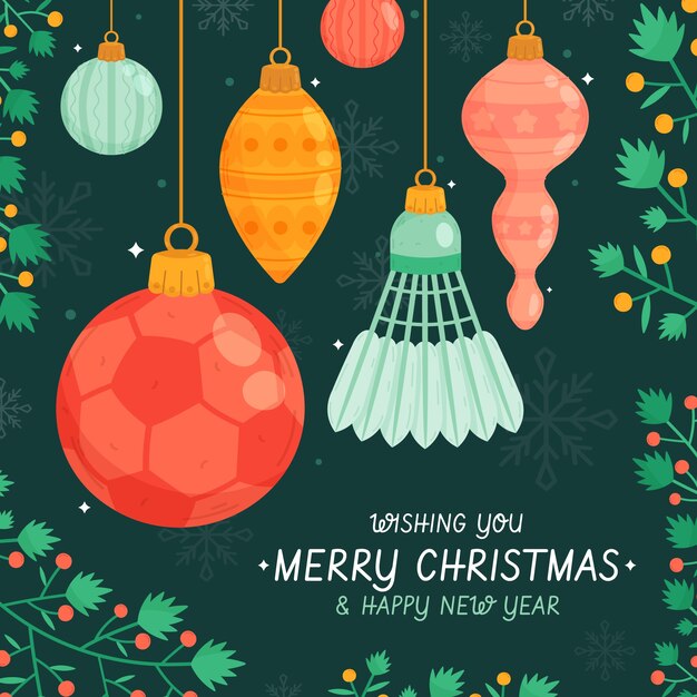 Ilustración plana de deporte navideño