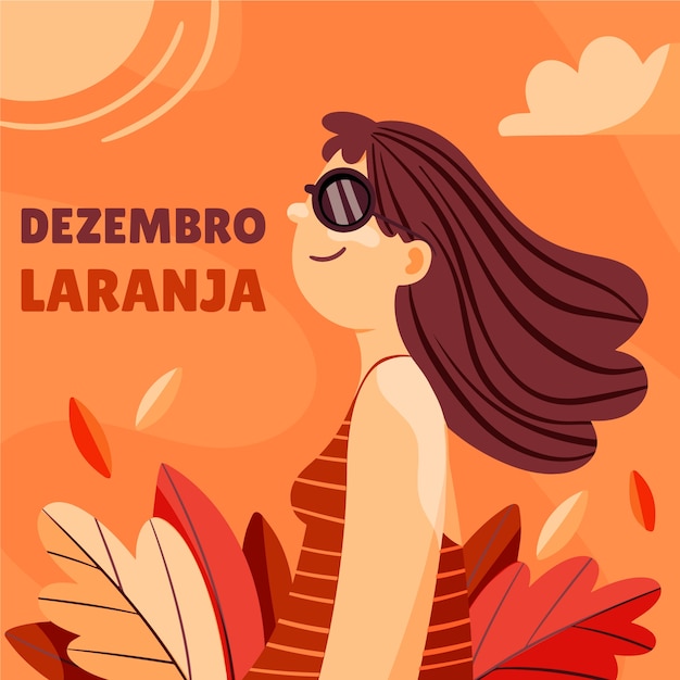 Vector gratuito ilustración plana dezembro laranja