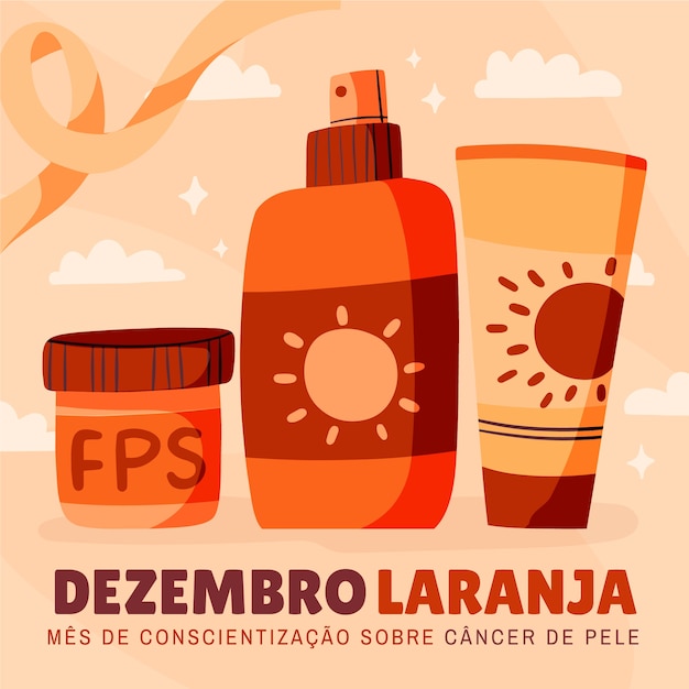 Ilustración plana dezembro laranja