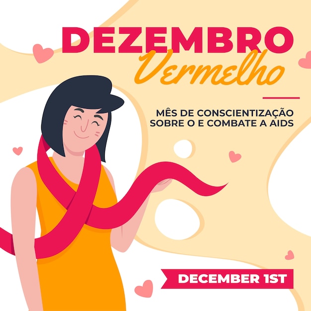 Vector gratuito ilustración plana dezembro vermelho