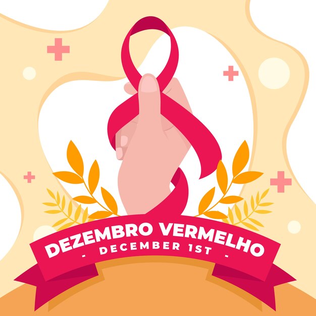 Ilustración plana dezembro vermelho
