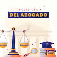 Vector gratuito ilustración plana del día del abogado en español
