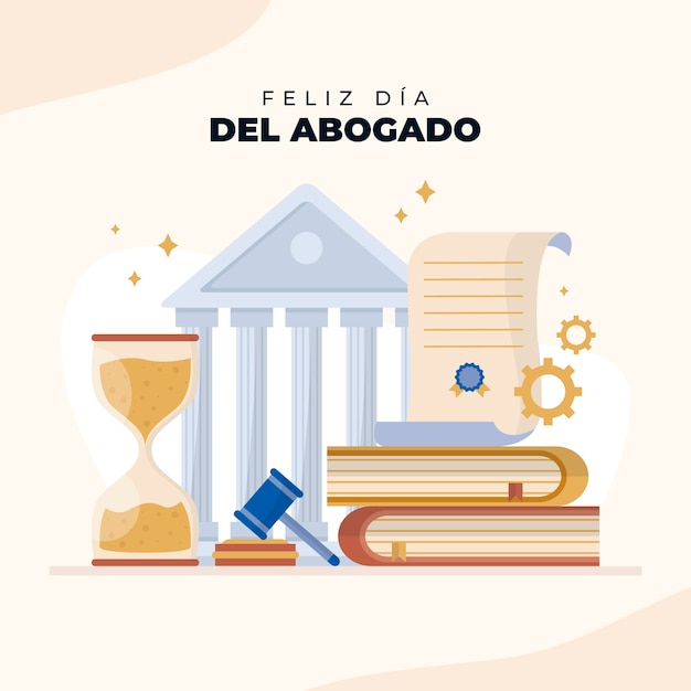 Vector gratuito ilustración plana del día de los abogados en español