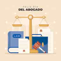 Vector gratuito ilustración plana del día de los abogados en español