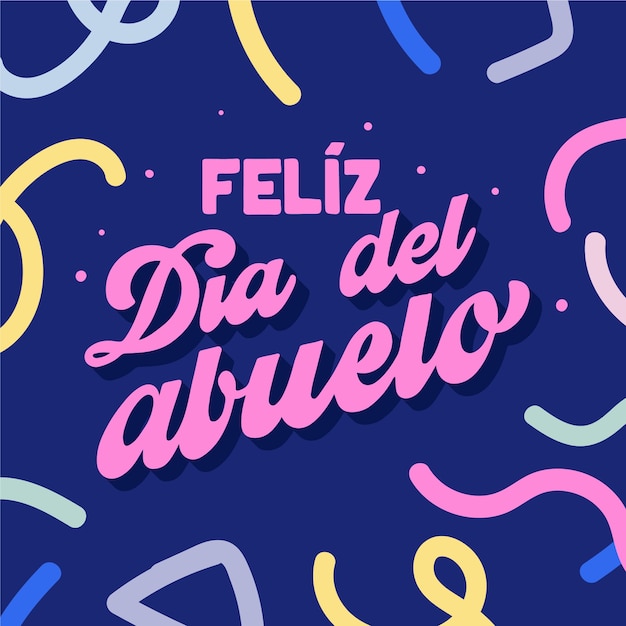 Vector gratuito ilustración plana para el día de los abuelos en español