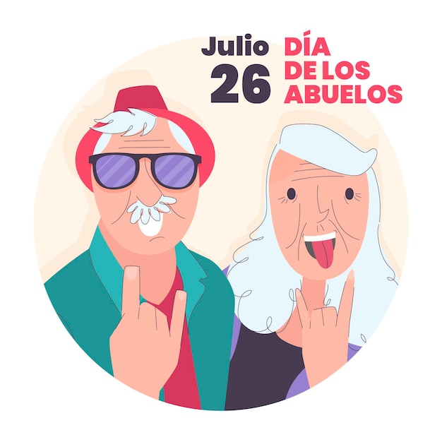 Vector gratuito ilustración plana dia de los abuelos