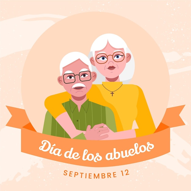 Vector gratuito ilustración plana dia de los abuelos