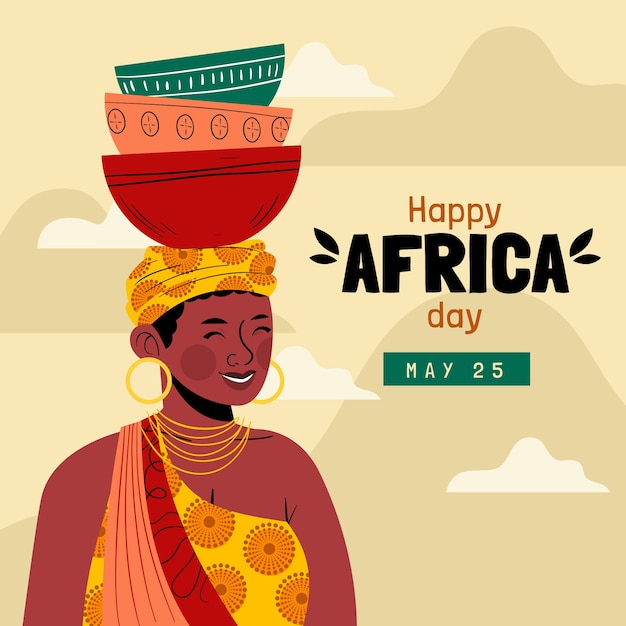 Vector gratuito ilustración plana del día de áfrica