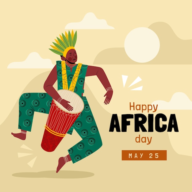 Ilustración plana del día de áfrica