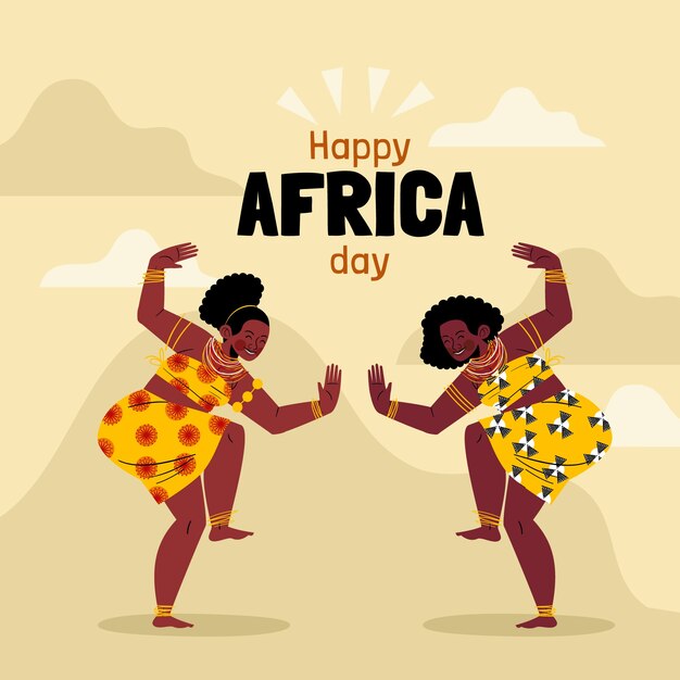 Ilustración plana del día de áfrica