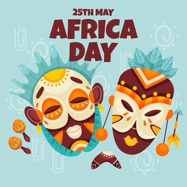 Vector gratuito ilustración plana del día de áfrica