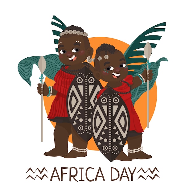 Ilustración plana del día de áfrica