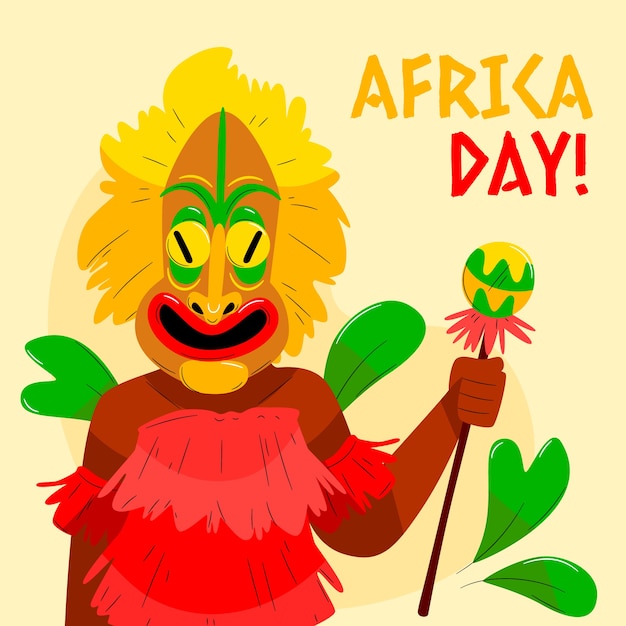 Ilustración plana del día de áfrica