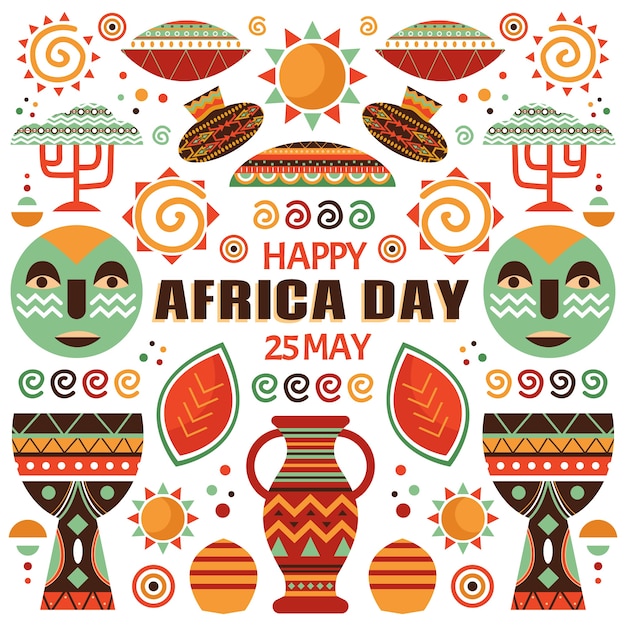 Vector gratuito ilustración plana del día de áfrica