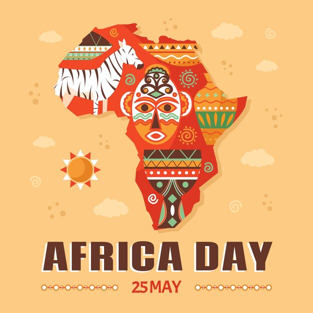 Ilustración plana del día de áfrica