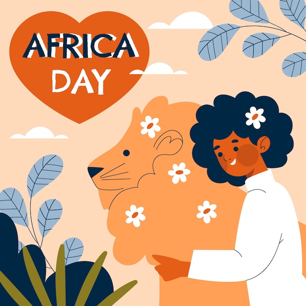 Ilustración plana del día de áfrica