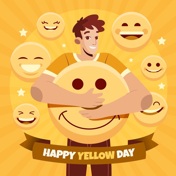 Vector gratuito ilustración plana de día amarillo