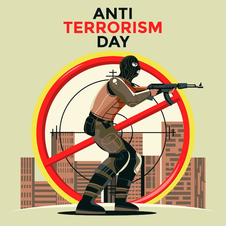 Vector gratuito ilustración plana del día antiterrorista