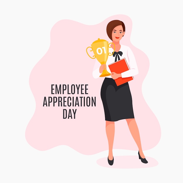 Vector gratuito ilustración plana del día de apreciación del empleado