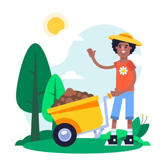 Ilustración plana del día del árbol