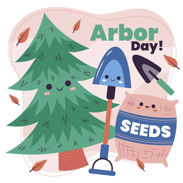 Vector gratuito ilustración plana del día del árbol