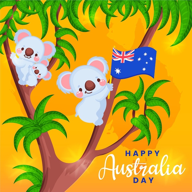 Ilustración plana del día de australia