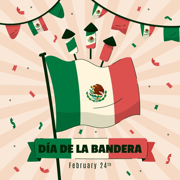 Ilustración plana dia de la bandera
