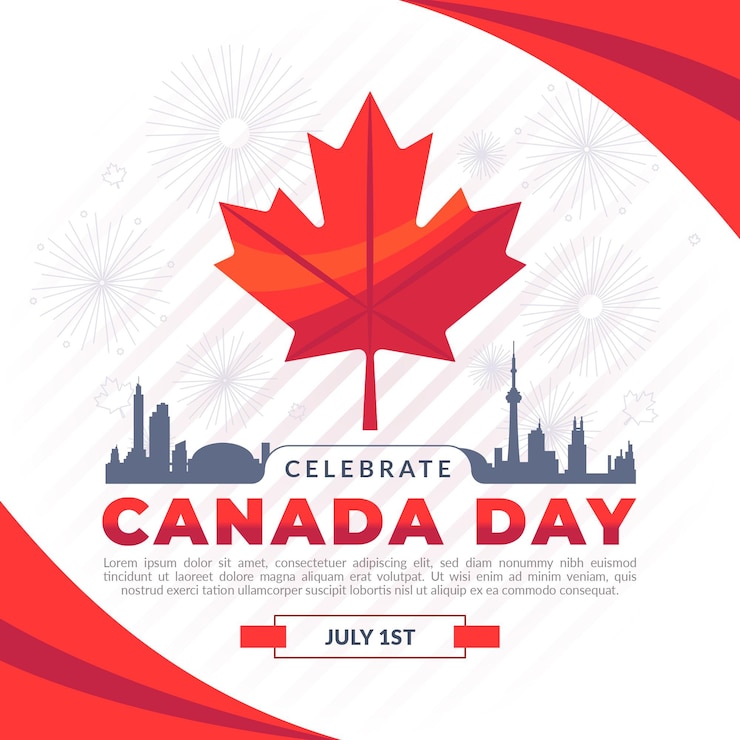 Vector gratuito ilustración plana del día de canadá