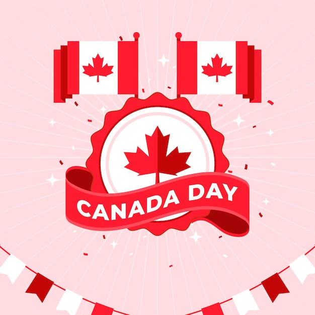 Ilustración plana del día de canadá