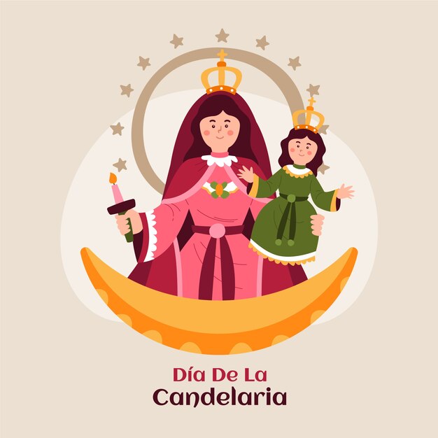 Ilustración plana dia de la candelaria