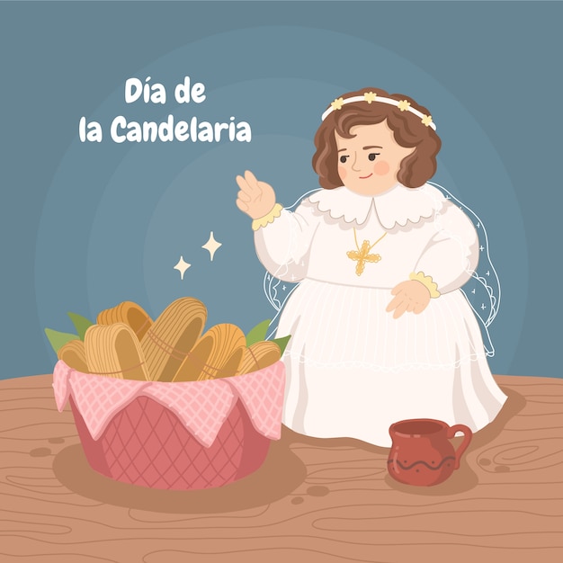 Ilustración plana dia de la candelaria