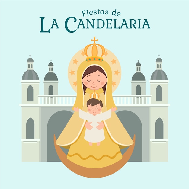 Vector gratuito ilustración plana dia de la candelaria