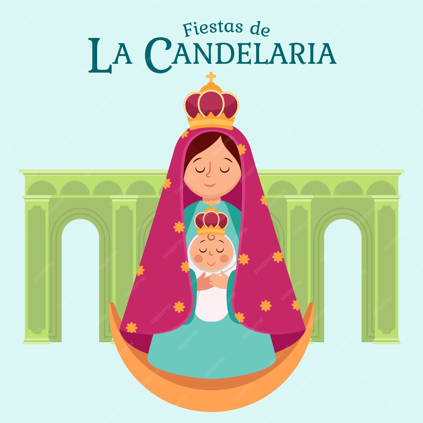 Ilustración plana dia de la candelaria Vector Gratis