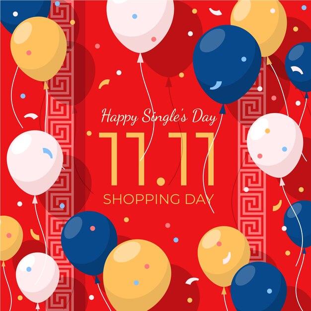 Ilustración plana del día de compras 11.11