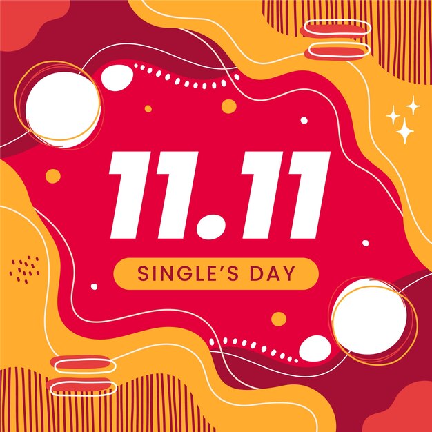 Ilustración plana del día de compras del día de solteros 11.11