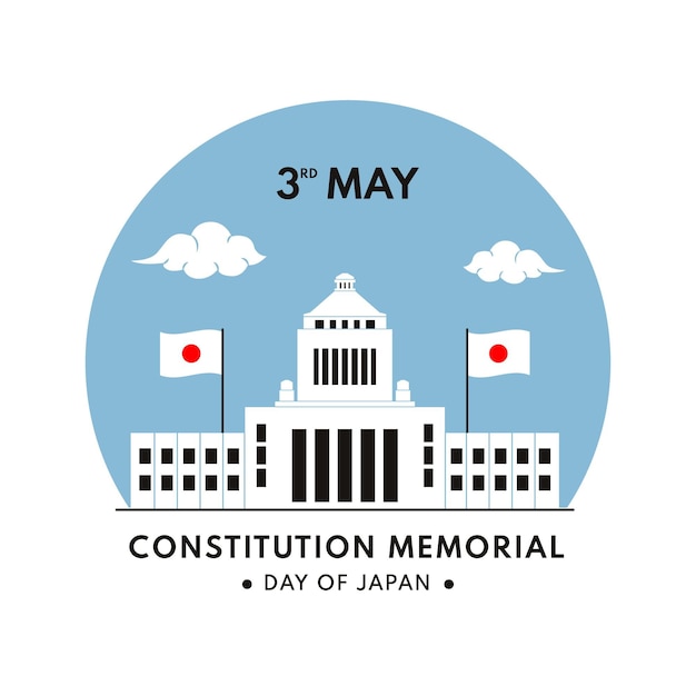 Ilustración plana del día conmemorativo de la constitución
