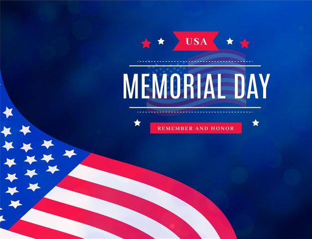 Ilustración plana del día conmemorativo de Estados Unidos