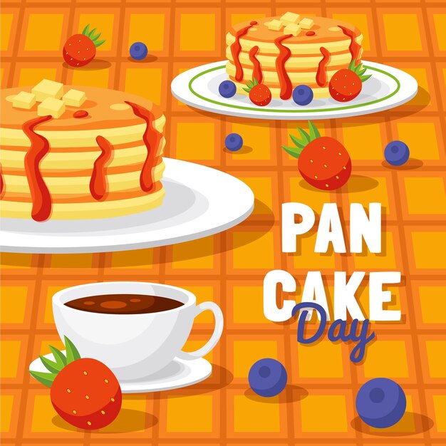 Ilustración plana del día de la crepe