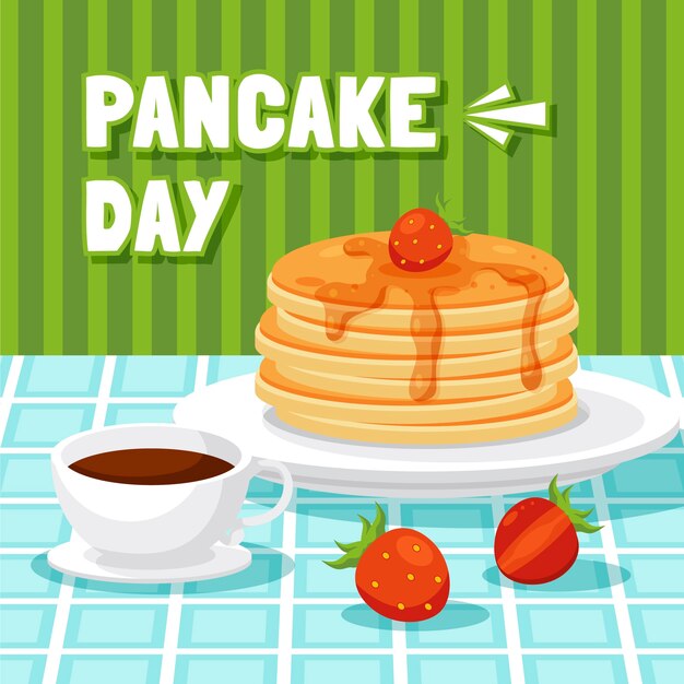 Ilustración plana del día de la crepe