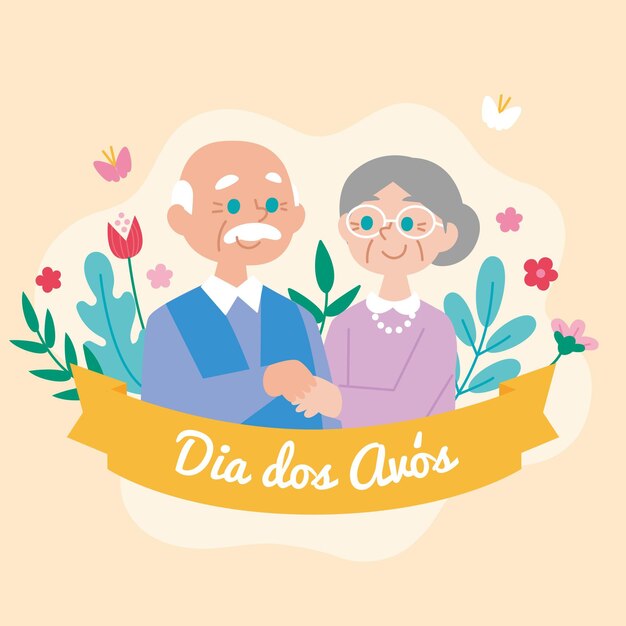 Ilustración plana dia dos avos