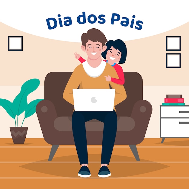 Ilustración plana dia dos pais