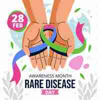 Vector gratuito ilustración plana del día de las enfermedades raras