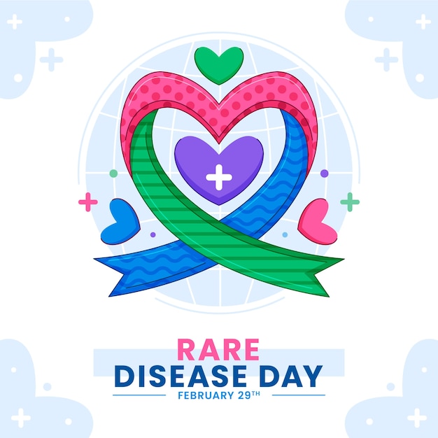 Ilustración plana del día de las enfermedades raras